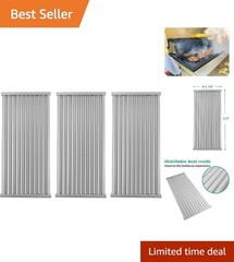 Stainless Steel Emitter Plates 3-Pack for Charbroil Grills 17″ x 8-1/16″
