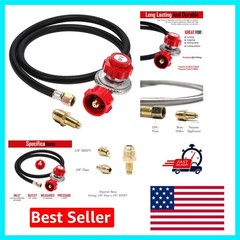 Versatile 4ft Adjustable Propane Regulator with Brass Orifice for 0-20 PSI