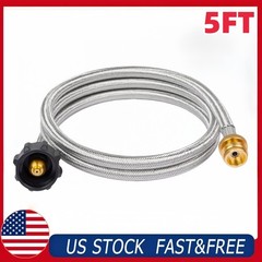5FT Propane Hose Adapter 1lb to 20lb Tank for Camping Grills Heaters US