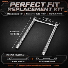 69785 18 Inch Grill Burner for Weber Spirit I & II 200 Series Spirit E-210 E-220