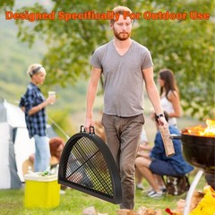 Foldable X‑Marks Heavy‑Duty Steel Round Fire Pit Grate, 30‑Inch