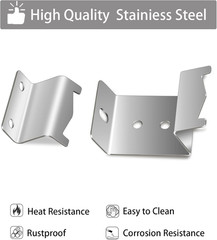 Stainless Steel Heat Plate Brackets, Burner Hanger Brackets Replacement for Char