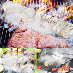2pcs Smoker Tube 12in Pellet Smoker Tube Stainless Steel Smoke Tube for Hot or C