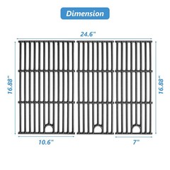 Grates for Charbroil Performance Grill 17in Cast Iron 3 Pack