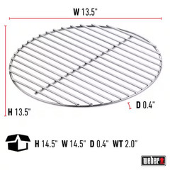 Weber Charcoal Grate Grill 18 1/2 Inch Bar-B-Kettle One Touch Kettle Replacement