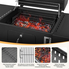 Versatile 15-28 Inch Stretchable Charcoal Tray for High-Temperature Grilling