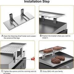 Multi-Functional Grill Warming Rack, Foldable for Blackstone, Pit Boss, and More