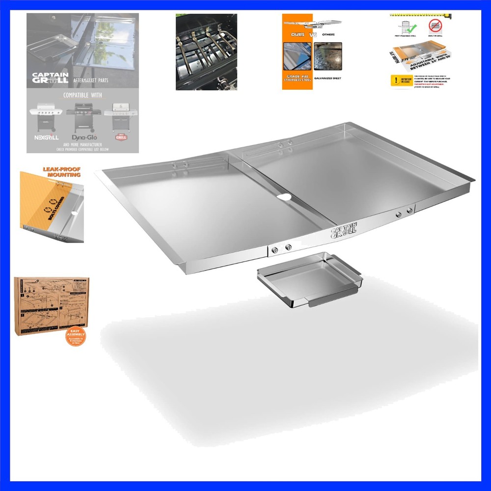 Grease Tray with Catch Pan – Dyna Glo Grill Replacement Parts, Adjustable Sta…