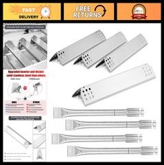 Stainless Steel Heat Plates & Burner Tubes for NXR Grill – 4 Replacement Parts
