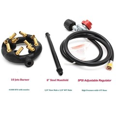 𝑴𝑬𝑵𝑺𝑰 10 Jets Homemade Cast Iron Burner Assembly Flame Control System 41…