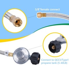 Jeasom 6 Feet Propane Regulator Hose Universal Grill Regulator Replacement