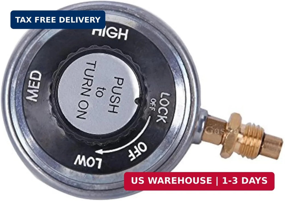 GasSaf Propane Gas Grill Control Valve Table Top Regulator with a 1″-20 Female T