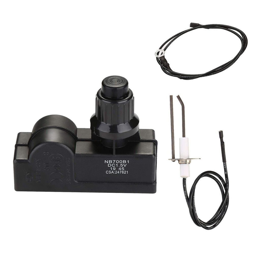 Fire Pit Grill Igniter Kit, Grill Igniter Replacement with 2 Outlets and Grou…