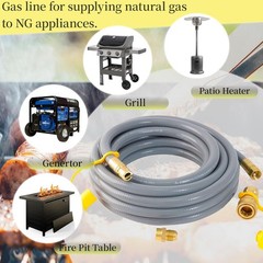FeeT 1/2 inch Natural Gas Hose with Quick Connect Fittings, Natural Gas Hose fit