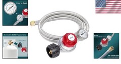 Reliable Adjustable Propane Regulator with 5-Foot Hose – Perfect for Cooking