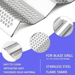 Stainless Steel Flame Tamer Heat Shields for 3-5 Burner Grills, 14GA, 32” & 40
