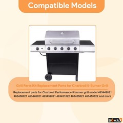 BQMAX 17 Inch Grill Grate Kit for Charbroil Performance 5 Burner Grill 463449…
