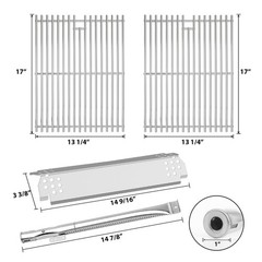 Stainless Cooking Grate,Heat Shield and Burner Kit 4-Burner kit SS, 720-0830
