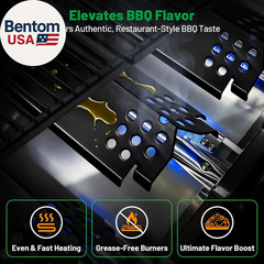14.6″ L Grill Heat Plates 4 Pack, Porcelain Steel Gas BBQ Grill Burner Covers, H