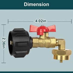 GASPRO Upgraded Propane Refill Adapter with Valve, Fill 1 lb Bottles Brass