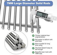 SS Grill Grates Flavorizer Bars Heat Deflectors Compatible Weber Genesis II 300