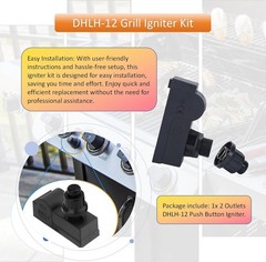 DHLG-12 Push Button Grill Igniter – 2 Outlet Spark Generator for Outdoor Grills
