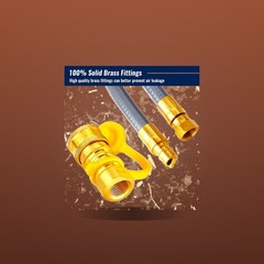 25ft 1/2″ ID Natural Gas Grill Hose with Male Quick-Connect Plug