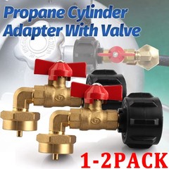 Propane Refill Adapter w Valve Gauge 1Lb Bottles from 20Lb Tank Fits Qcc1/Type 1
