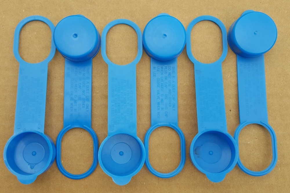 6 BLUE OPD VALVE PROTECTIVE DUST / SAFETY CAPS for PROPANE / BBQ TANK