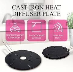 Durable Cast Iron Heat Diffuser Set – Perfect Simmer Plate for Sauces & Soups