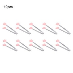 Heat Resistant Handle 10pcs Heart Shaped Stainless Steel Tongs for BBQ