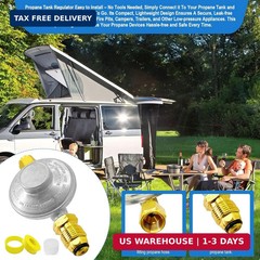 F276136 Propane Regulator-Low Pressure Propane Tank Regulator with POL & 3/8″ Fe