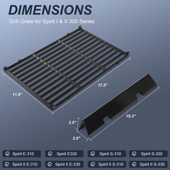 Grill Grates Flavorizer Bars For Weber Spirit 300 II 300 Heavy Duty Cast Iron