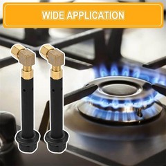 2Pcs Universal Wok Range Pilot Burners with 1/4 Inch Elbow Fitting Connection