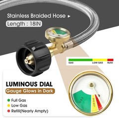 Automatic LP Propane Regulator with 18″ Braided Hoses – Safety Certified for RVs