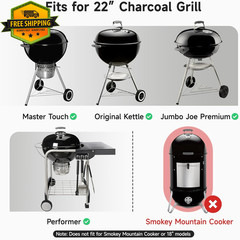 Hinged Grill Grate 21.5in for Weber 22in Charcoal Grills Kettle Performer