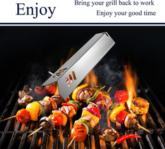 5-Pack Stainless Steel BBQ Gas Grill Heat Plate Shield Tent for Backyard BY14-1