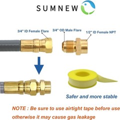 Natural Gas Hose 12ft Brass Quick Disconnect for Grills Ovens Patio Heater