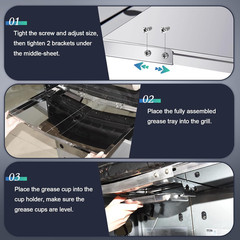 Grease Tray w/ Catch Pan for Charbroil Nexgrill Dyna Glo Grill Adjustable 30–36″