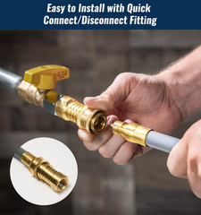 CALPOSE 40 Feet 3/8 Inch ID Natural Gas Grill Hose with Quick Connect Fittings,