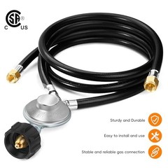 Propane Y Splitter Regulator with 2 Hoses for Grill Heater Camping Stove and