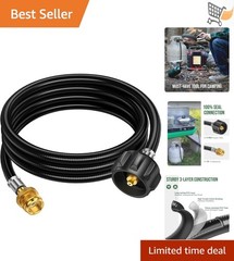 Propane Hose Adapter 8FT Rubber 1lb to 20lb for Grills Heaters Campsites