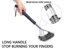 SS Brush Provides Effortless 360° Cleaning For Brinkmann BBQ Grills + Nylong Bag