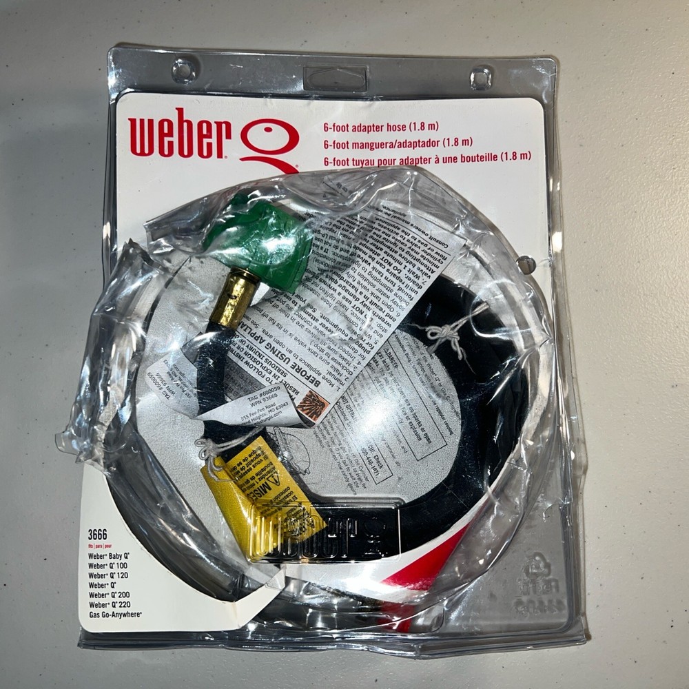 Weber 6-Foot Adapter Hose for Weber Q-Series, Gas Go Anywhere 3666