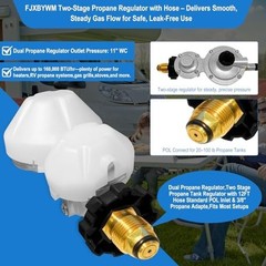 12FT Propane Hose with 2-Stage Regulator, POL Fitting, 3/8in Connections for RVs