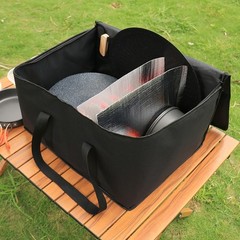Large Capacity Insulated Storage Bag for Picnic Cookware and Drinks 38x30x23cm