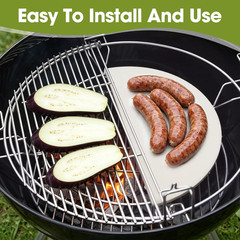 Half-Moon Ceramic Heat Deflector Plates for Kamado Joe Classic I, II, Iii,Big Gr