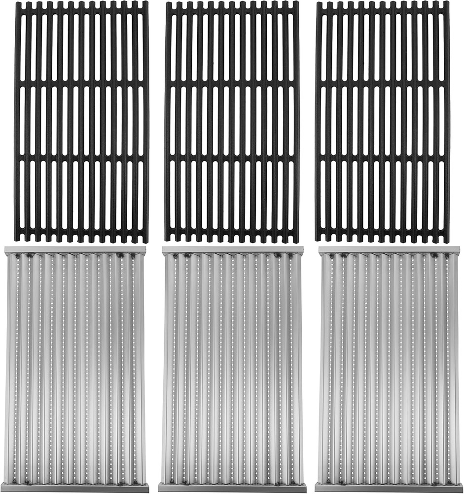 Cast Iron Grill Grates and Stainless Steel Emitter Plates for Charbroil Commerci