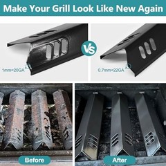 Grill Replacement Parts for Dyna Glo DGF493BNP, 4Pcs Heat Plate + Drip Pan