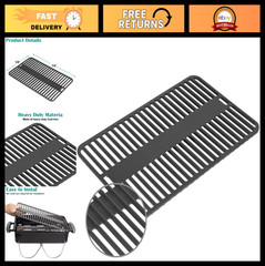 16” x 10” Cast Iron Grill Grate for Charcoal & Gas Grills – Cooking Grids Replac